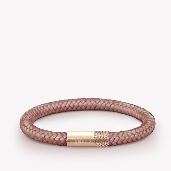 Koper roze dunne armband met rosé gouden stalen sluiting