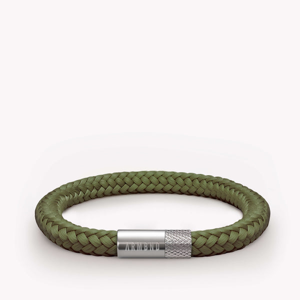 Groene dunne armband met zilveren stalen sluiting
