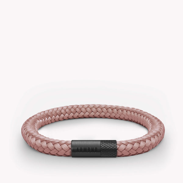 Dünnes Armband in Kupferrosa mit schwarzem Stahlverschluss