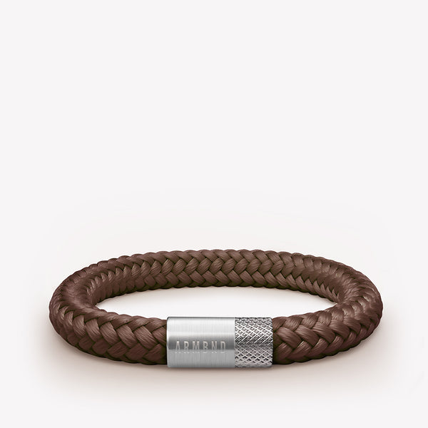 Bruine armband met zilveren stalen sluiting