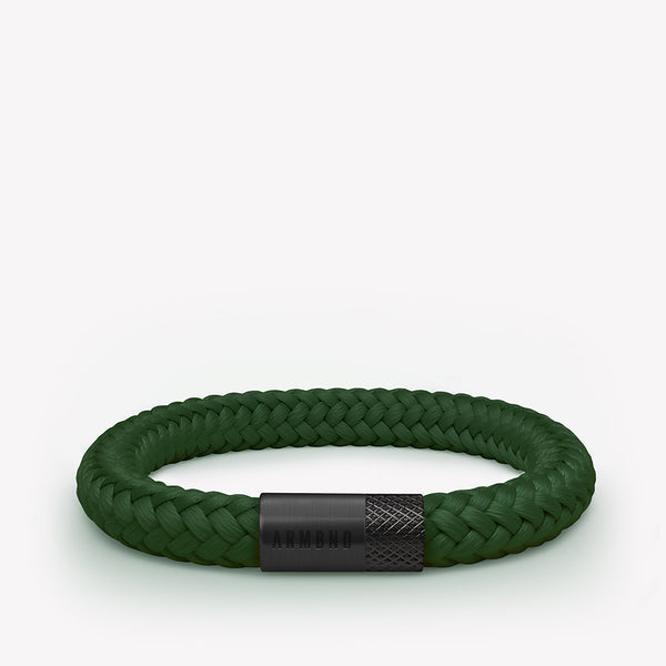Donkergroene armband met zwarte stalen sluiting