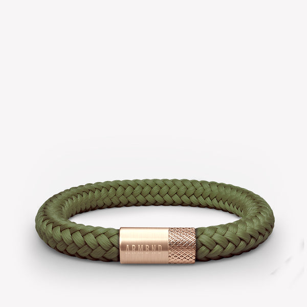 Groene armband met rosé gouden stalen sluiting