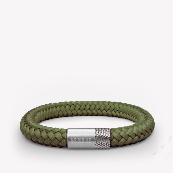 Groene armband met zilveren stalen sluiting