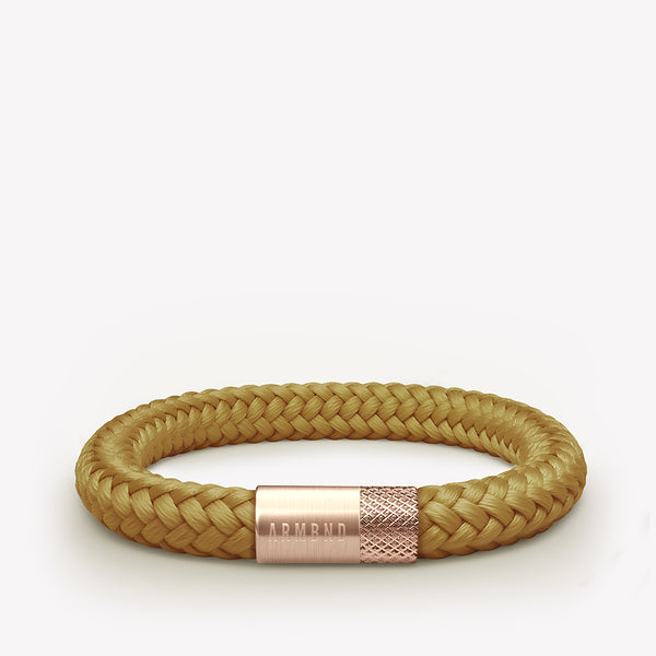 Gele armband met rosé gouden stalen sluiting