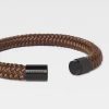 Kaneelbruine armband van touw met zwart