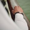 Antraciet grijze armband met zilver staal